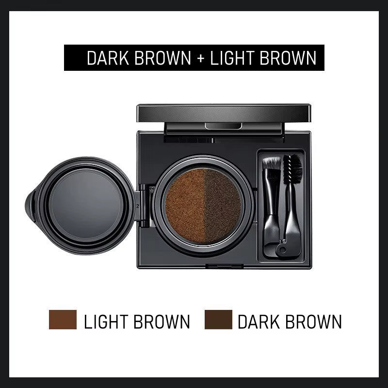 Two-Color Air Cushion Eyebrow Powder – Waterproof, Sweat-Proof Long-Lasting Brow Cream for Natural Definition and All-Day Hold